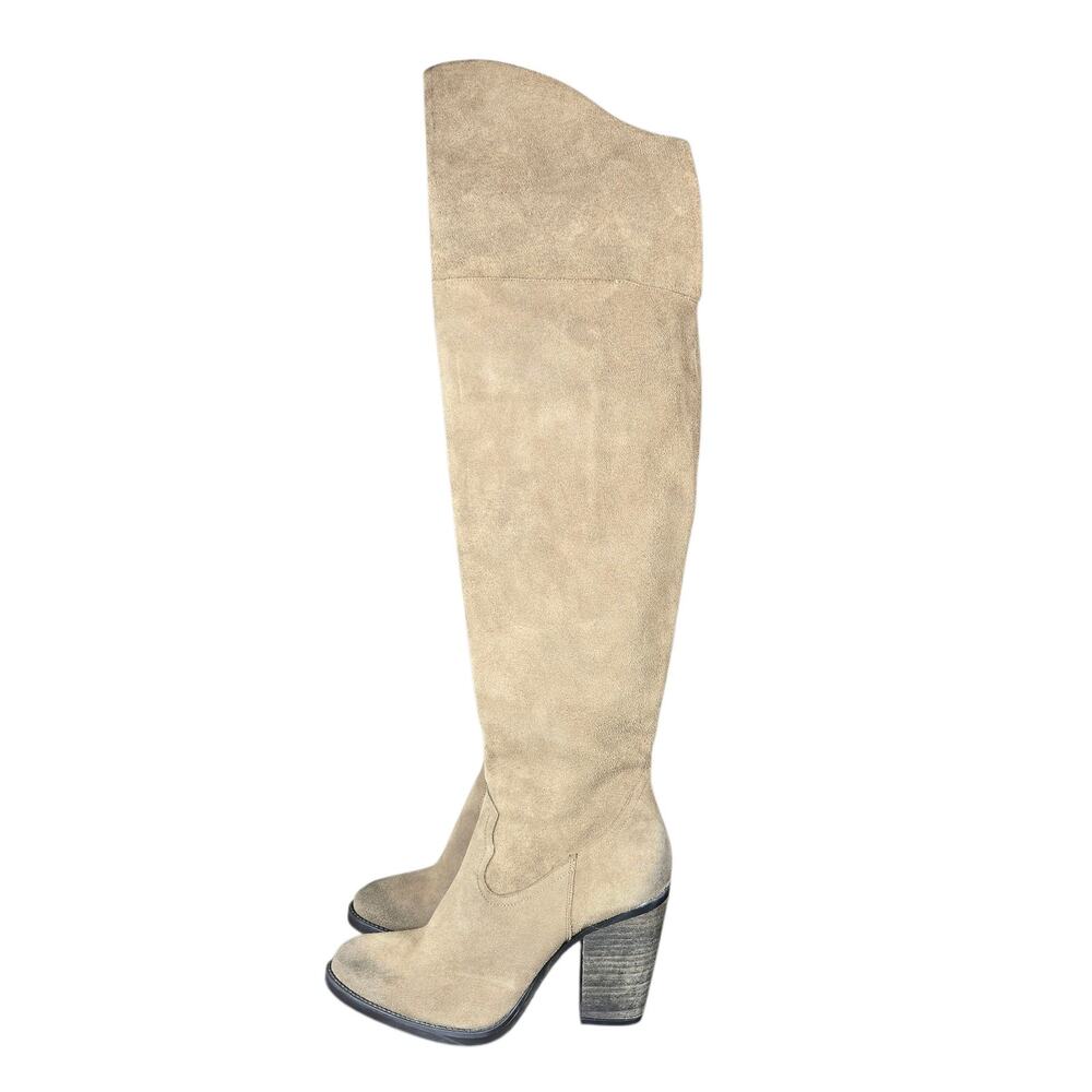 Musse & Cloud Over The Knee Boots Womens 9-9.5 EU 40 Joyse Suede Leather Heels - Picture 3 of 14